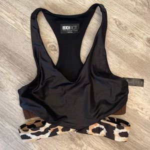 Beach Riot Black and Brown Sports Bra